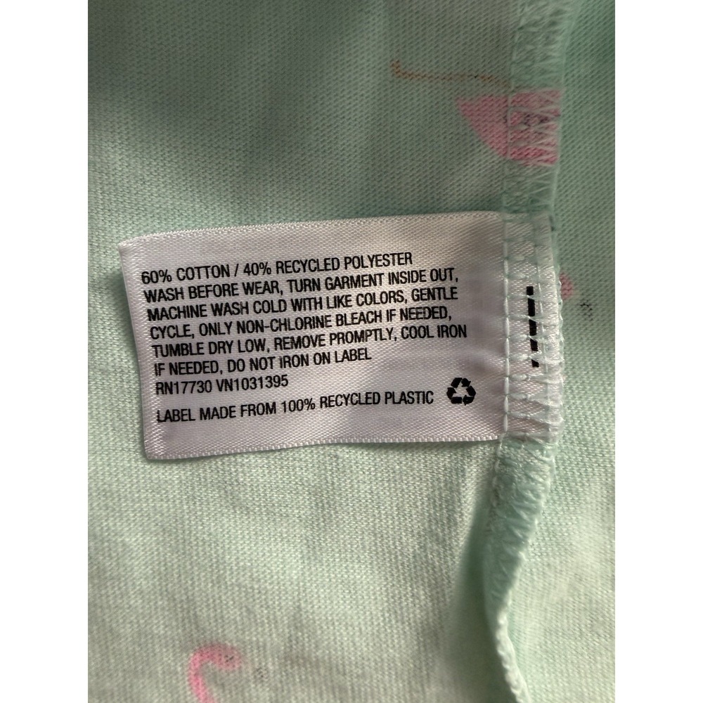 Cat & Jack girls mint w/ Pink Flamingos print‎ tiered cross back dress, XXL 18+ - Picture 5 of 6